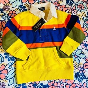 Polo Ralph Lauren Striped Fleece Rugby Sweatshirt -3y
